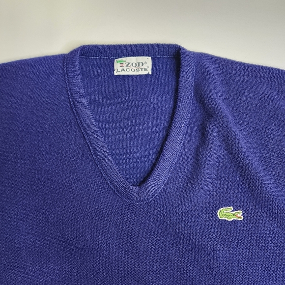 Izod Lacoste V‎ Neck Acrylic Sweatshirt Size Large - Picture 3 of 7